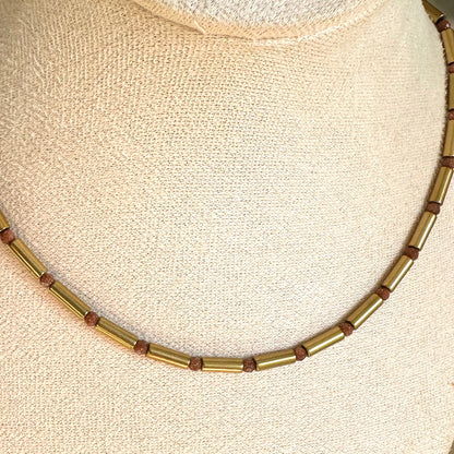 Collier perles tube