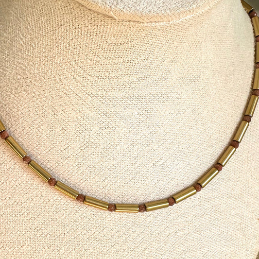 Collier perles tube