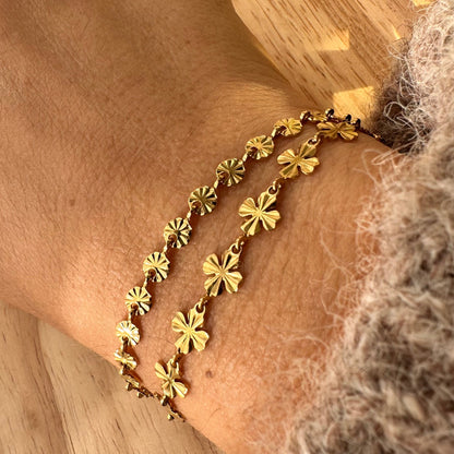 Bracelet chaine maillon strié