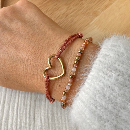 Bracelet perles cristal et doré