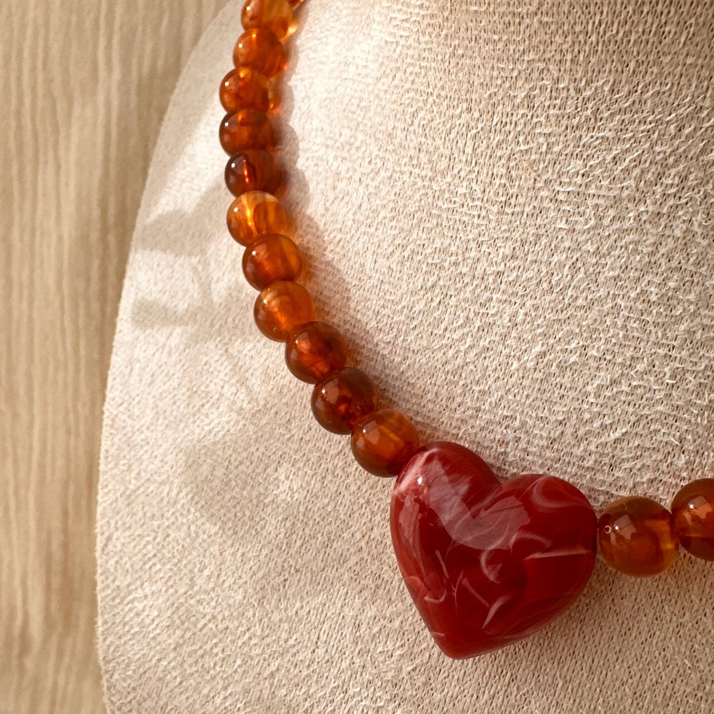 Collier perles coeur