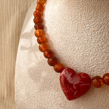 Collier perles coeur