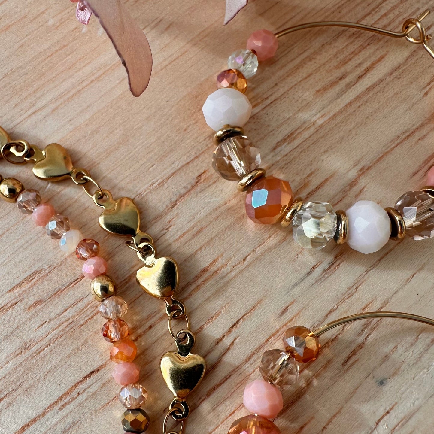 Bracelet perles cristal et doré