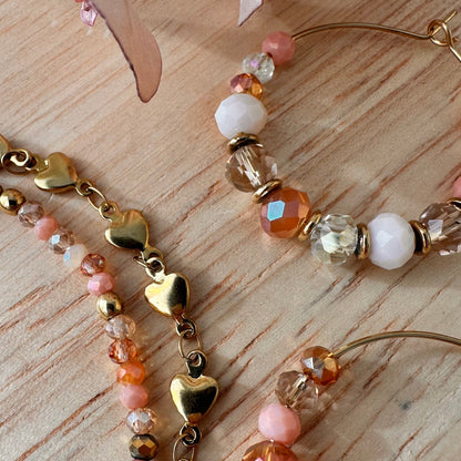 Bracelet perles cristal et doré