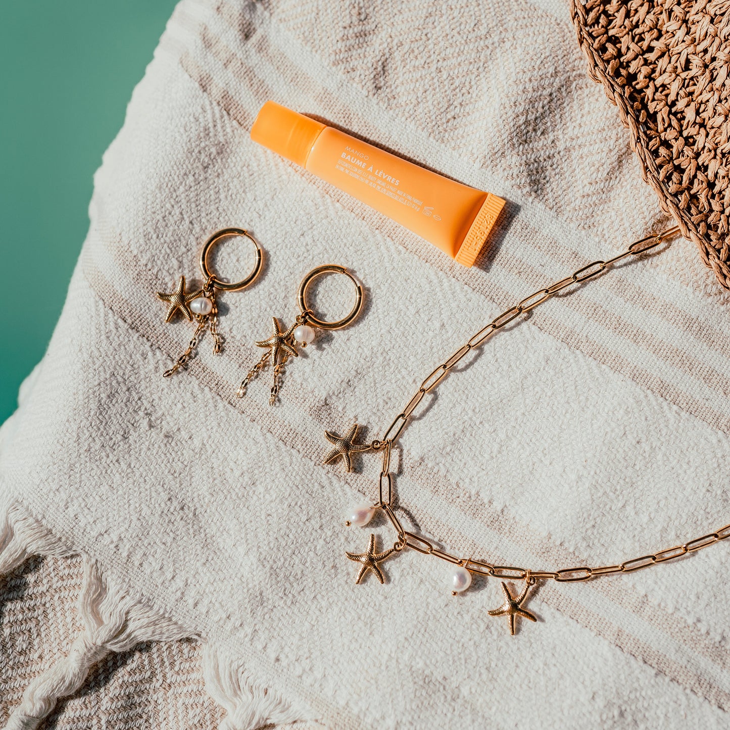 Collier breloques étoiles de mer