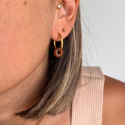 Boucles anneau perle naturelle