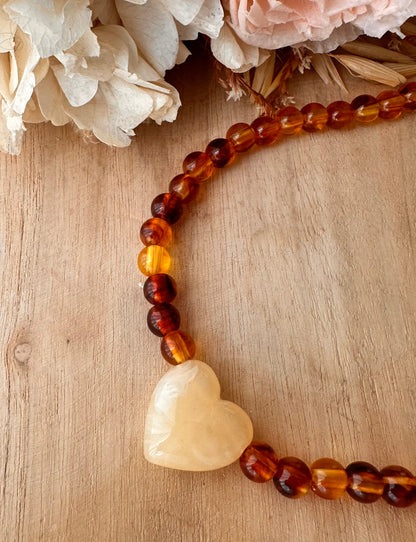 Collier perles coeur