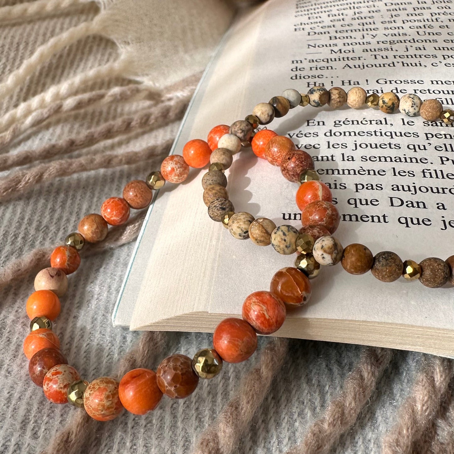 Bracelet perles rondes naturelles