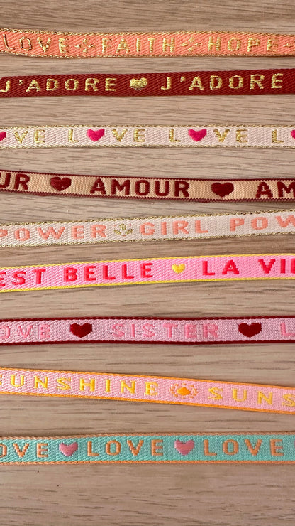 Bracelet ruban message