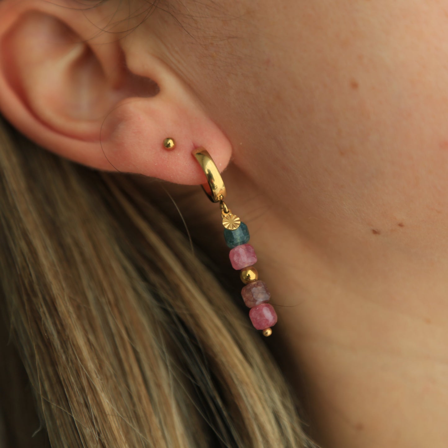 Boucles d'oreilles cube coloré