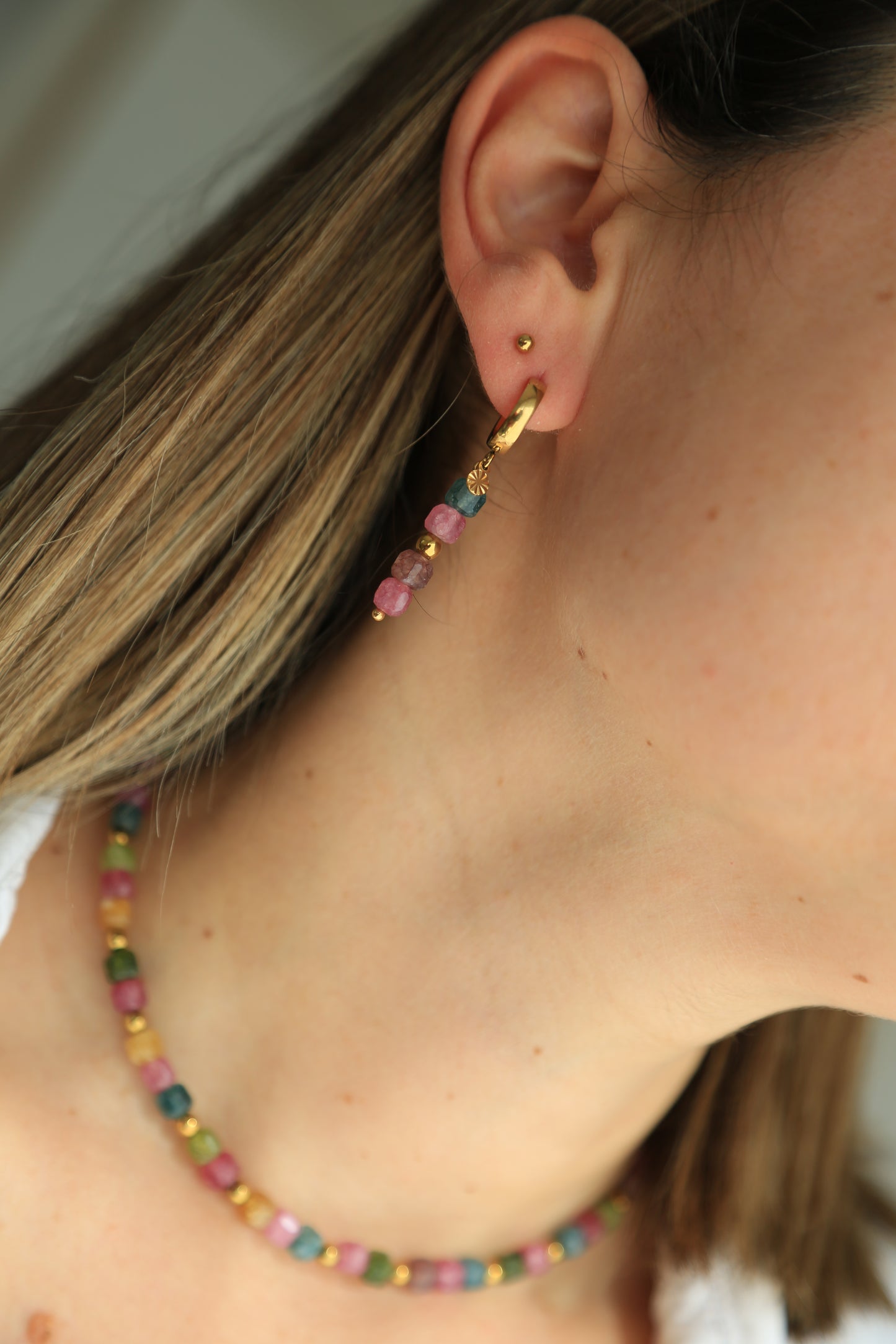 Boucles d'oreilles cube coloré