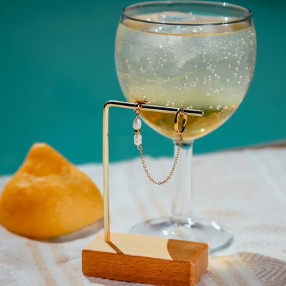 Boucle chaine perle d'eau douce