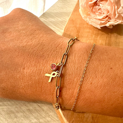 Bracelet chaine octobre rose